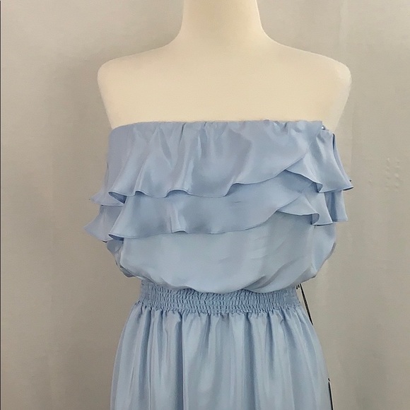 JAYGODFREY 💯% Silk Off-Shoulder Maxi, Lapis Blue Ombré, Size 10, NWT - Picture 4 of 8